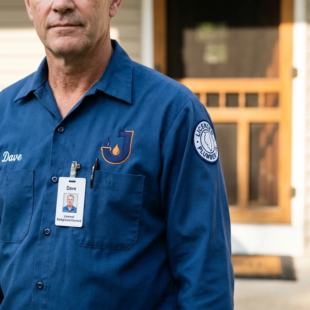 Licensed plumber showing ID badge in Grafton, NH