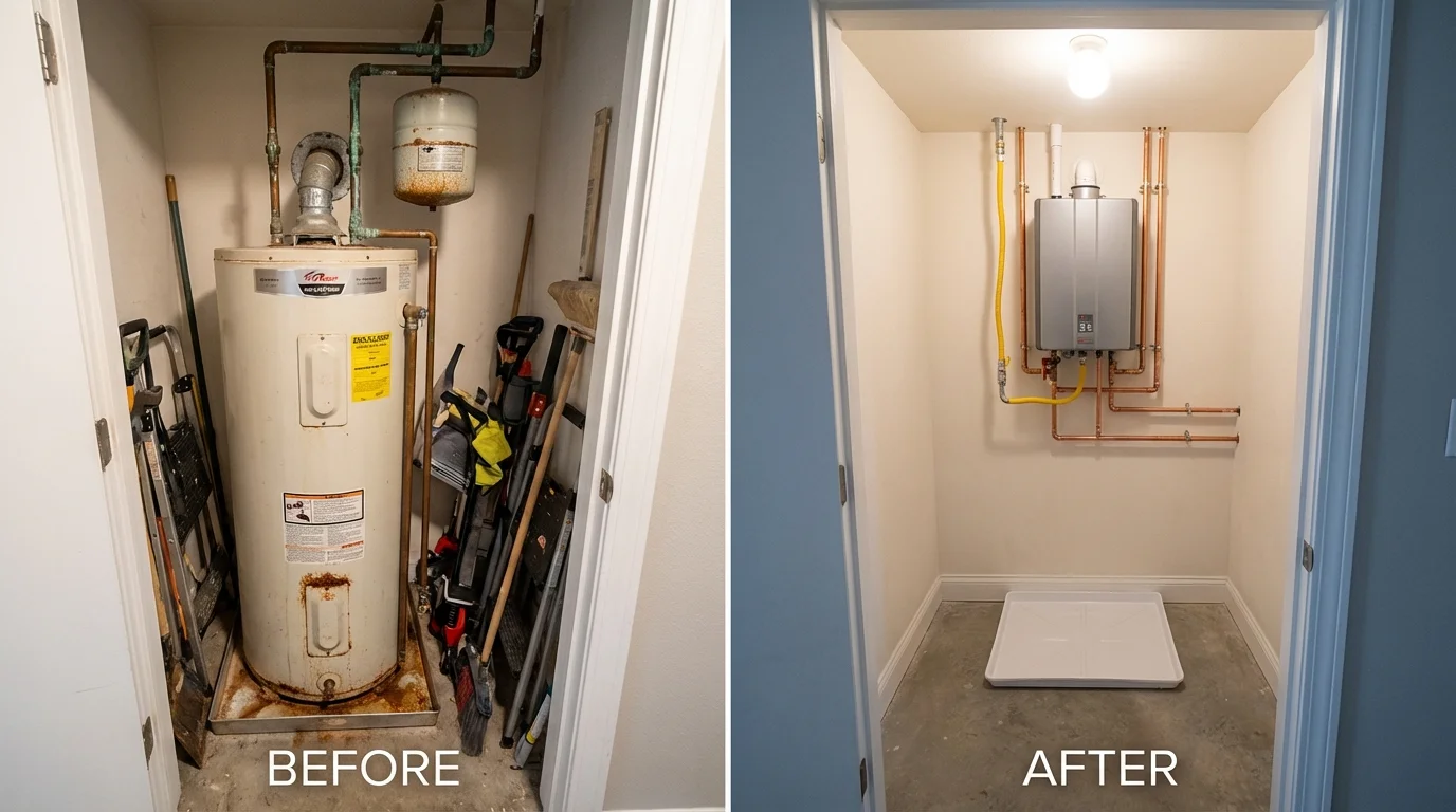 Tank water heater versus wall-mounted tankless unit comparison for Grafton, NH homeowners
